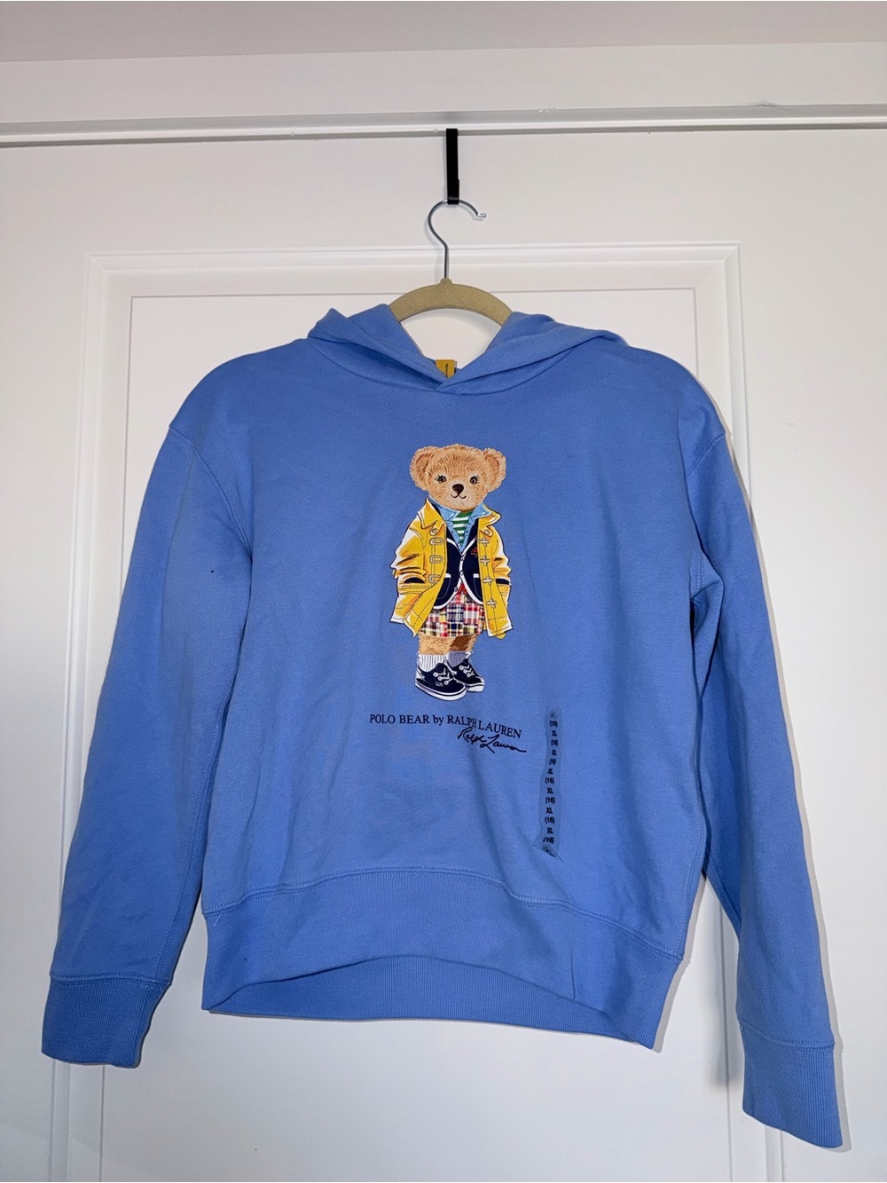 Ralph Lauren Blue Hoodie with Polo Bear Graphic